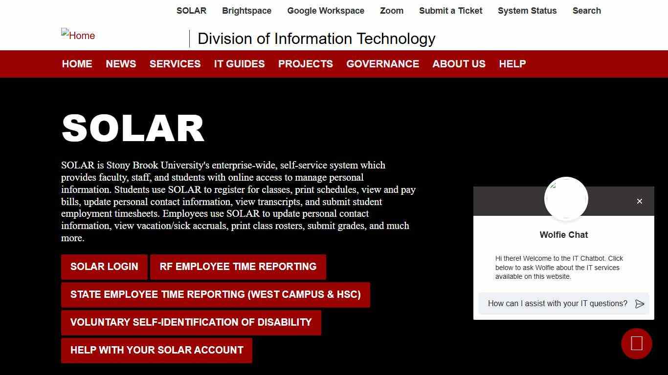 SOLAR Division of Information Technology